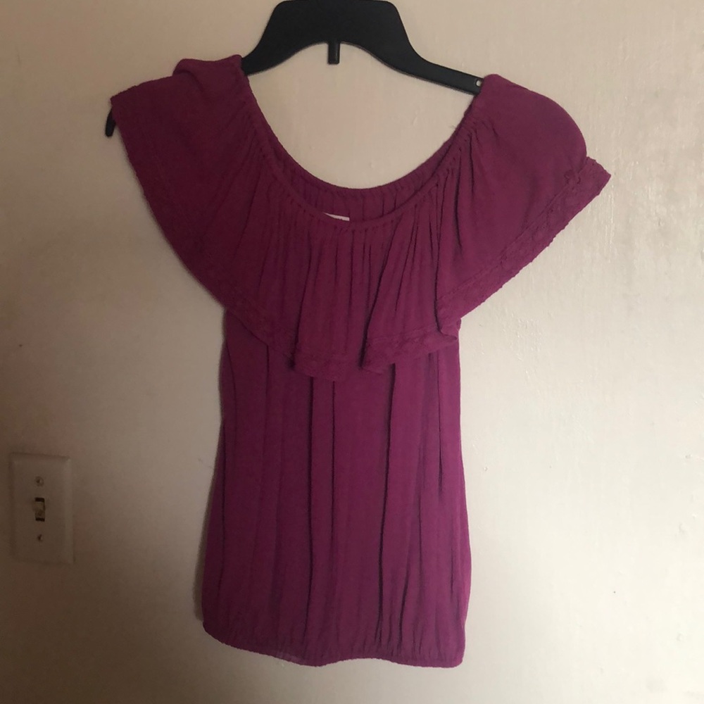 Mossimo Supply Co. Ruffled Short Sleeve Blouse